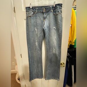 Stylish Distressed Blue Jeans